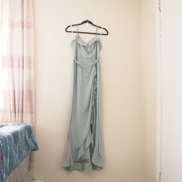 !! NWT Celebrate DB Studio f20510 Dusty Spaghetti Strap Chiffon Ruffle - Picture 3 of 10